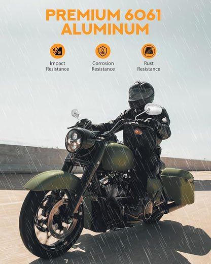 PBYMT Motorcycle Rear View Mirrors M8 Chrome Motorcycle Mirrors 360 Degree Adjustment Side Mirror Compatible with Harley Sportster Touring Dyna Softail Road King Street Glide 1982-2023