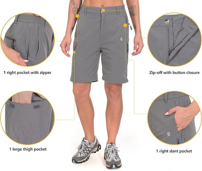 Little Donkey Andy Women's Stretch Convertible Pants, Zip Off Quick Dry Hiking Pants