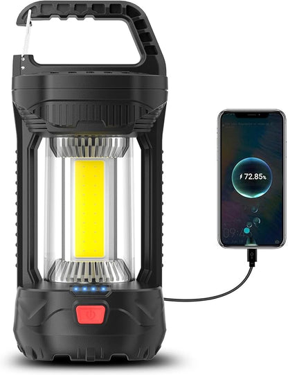 Camping Lantern Rechargeable, 2000LM Rechargeable Lantern with 4400mAh Battery, Waterproof LED Camping Light with 4 Modes, Portable Lanterns for Power Outages, Hurricane and Outdoor Use