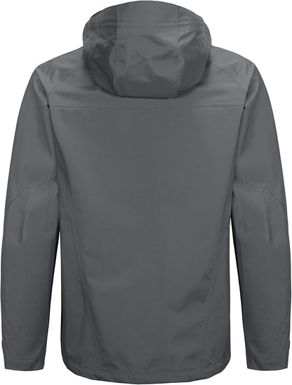 Little Donkey Andy Men's High-performance 3L Hard Shell Waterproof Rain Jacket Breathable Rain Gear for Hiking,Travelling