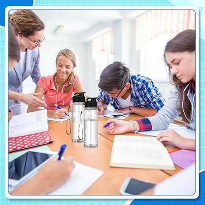 Mifoci 20 Pieces Water Bottle Bulk 17 oz Plastic Water Bottles Bulk Gym Sports Adults Reusable Large Bottles with Leak Proof Flip Top for Party Outdoor(Regular Style,Black)