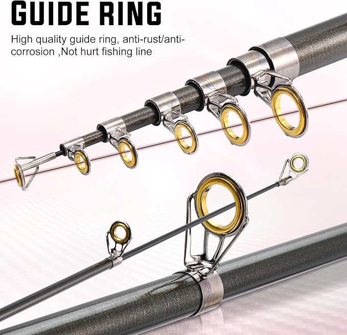 Sougayilang Portable Telescopic Fishing Rod with Carbon Fiber Material and Precision Carved Reel Seat - Suitable for Saltwater and Freshwater Fishing