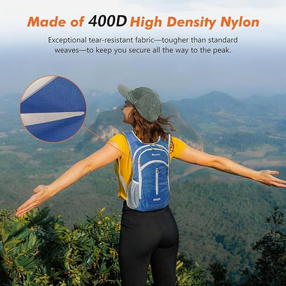 Seektop Small Hiking Backpack 12L to 15L Expandable Travel Packable Waterproof Daypack Lightweight Hiking Bag for Women Men