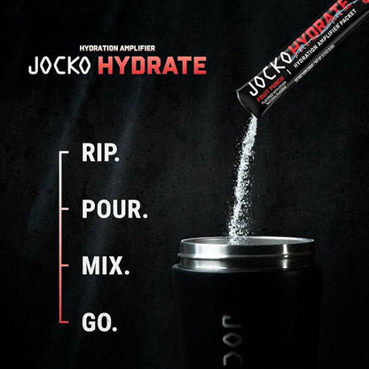 Jocko Fuel Hydrate Electrolytes Powder Packets Low Sugar - Hydration Amplifier Packets for Recovery, Dehydration, & Exercise - with Vitamins B6, B12 & C (16 Packets) Fruit Punch