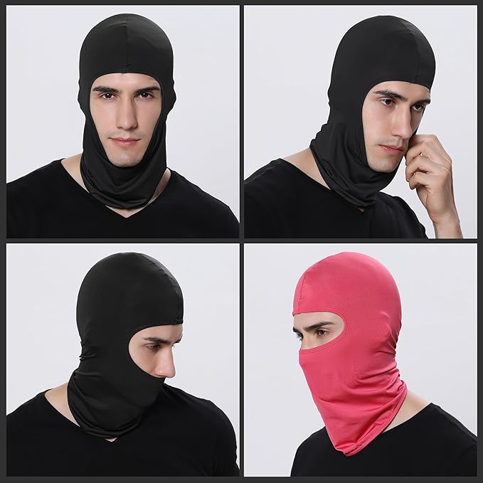 Pukavt 2 Pack 3 Hole Winter Knitted Mask, Full Face Cover Ski Mask Warm Balaclava for Skiing, Motorcycle, Snowboard