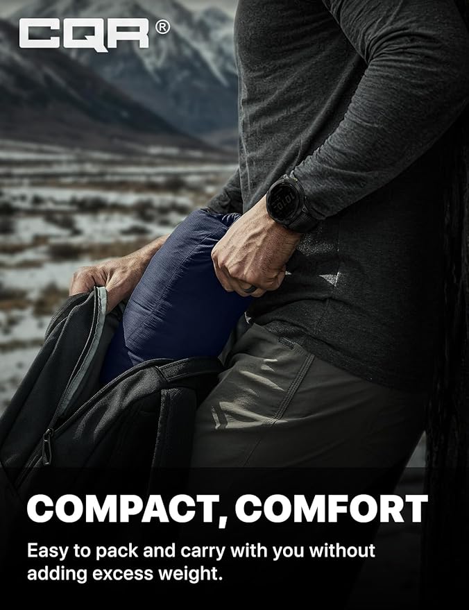 CQR Men's Lightweight Insulated Jacket, Windproof Packable Water Resistant Warm Active Coat for Hiking Work Outdoor Tactical