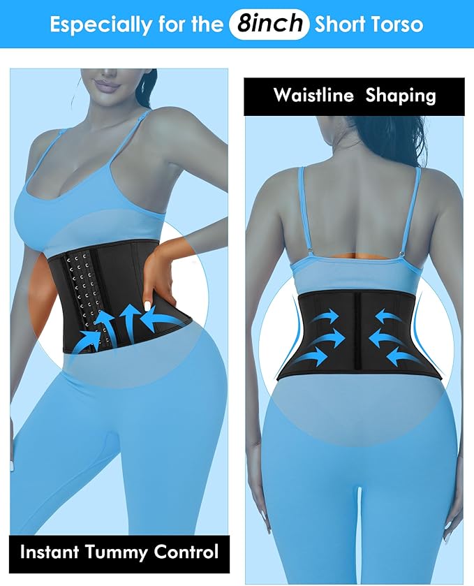 Short Torso Waist Trainer for Women Lower Belly Fat, Workout Fajas Colombianas Waist Cincher Corset