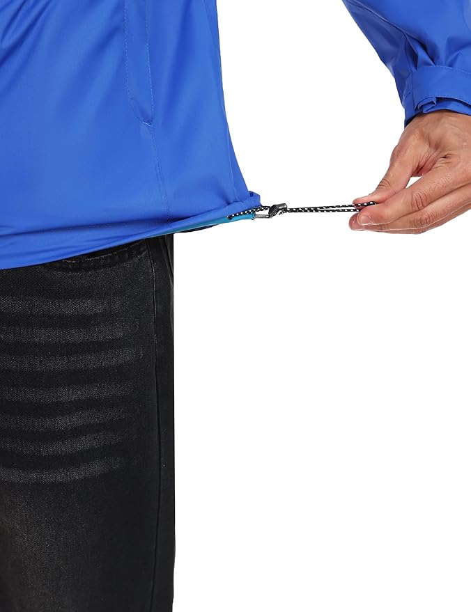 Little Donkey Andy Men's Waterproof Rain Jacket Outdoor Lightweight Rain Shell Coat for Hiking,Golf,Travel