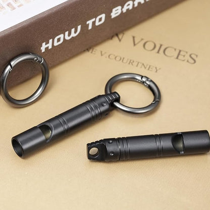 Whistle Emergency,Titanium Loud Whistle up to 120db,Emergency Survival Whistles Keychain for Kids Women Men,Safety Whistles for Camping Hiking-Black