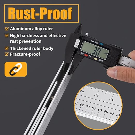 Combination Square for Carpenter Tools 48 Inch Folding Aluminum Triangle Ruler Construction Framing Tool Woodworking Foldable Frame Measurement Angle Rulers