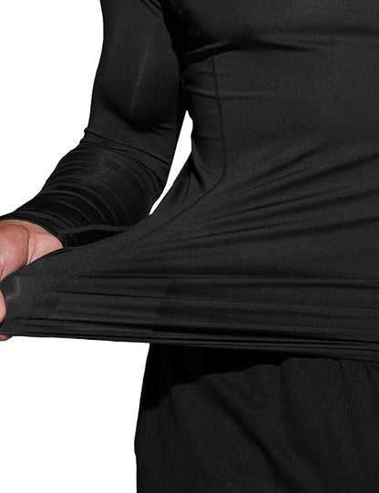 TSLA Men's Thermal Long Sleeve Compression Shirts, Athletic Base Layer Top, Winter Gear Running T-Shirt
