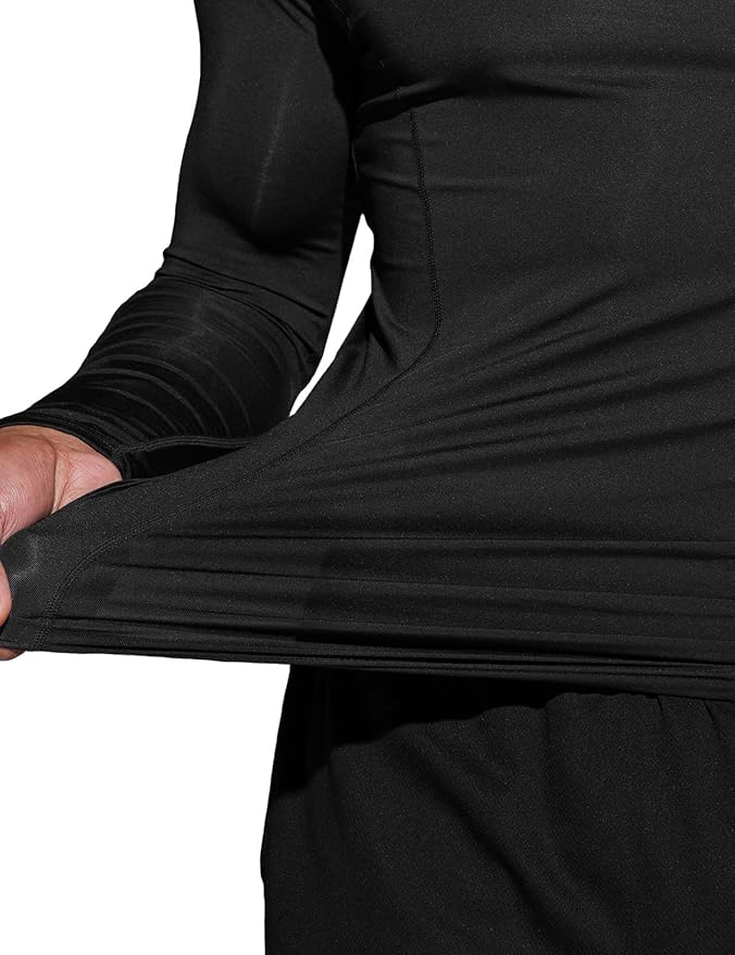 TSLA Men's Thermal Long Sleeve Compression Shirts, Athletic Base Layer Top, Winter Gear Running T-Shirt