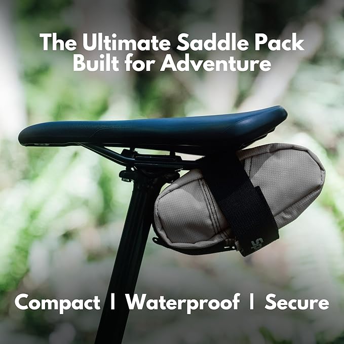 SpeedSleev Ranger Cycling Adventure Pack – Bike Saddle Bag for Road Bikes, Mountain Bikes & Gravel Bikes – Lightweight Bicycle Under Seat Bag – Bike Accessories & Tools – Waterproof Bike Bag (Grey)