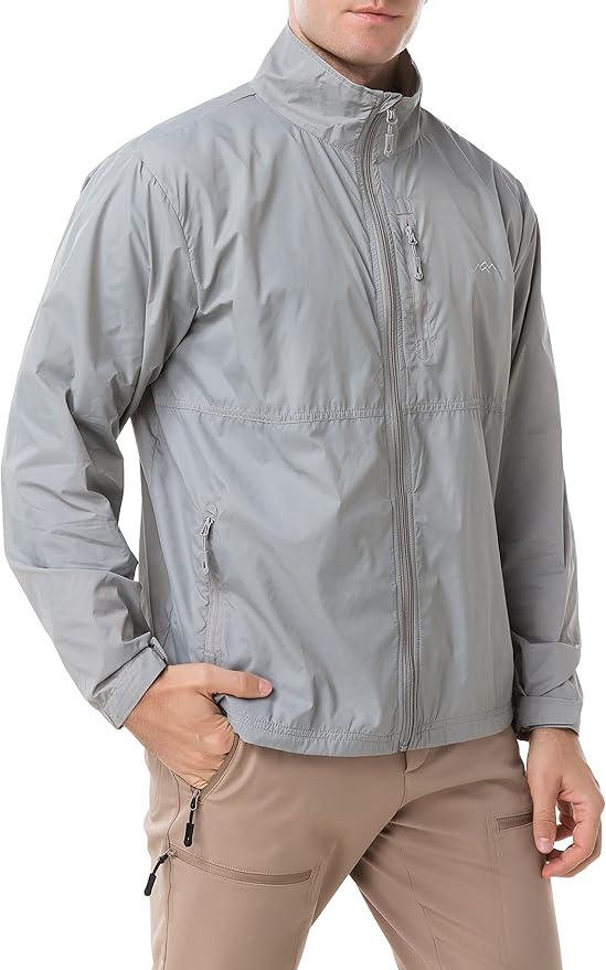 TRAILSIDE SUPPLY CO. Mens Windbreaker Jackets Lightweight Packable Jacket,Windproof and Dustproof
