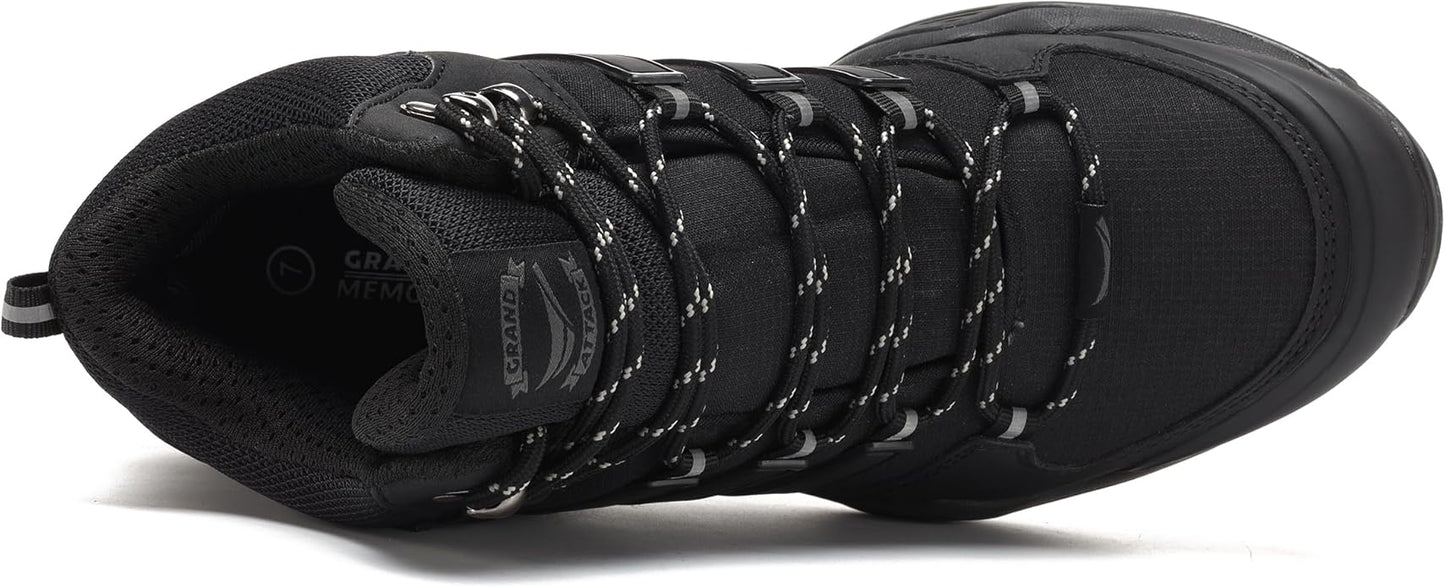 Men's Mid Waterproof Hiking Boots Lightweight Approach Trekking Comfortable Backpacking Non Slip Work Shoes Outdoor Camping Travel Cross Trainer Sneakers