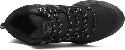 Men's Mid Waterproof Hiking Boots Lightweight Approach Trekking Comfortable Backpacking Non Slip Work Shoes Outdoor Camping Travel Cross Trainer Sneakers