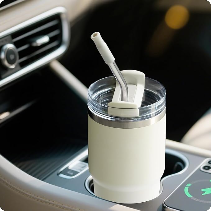 Reusable Stainless Steel Straws with Silicone Tip for Stanley 40oz, Metal Drinking Straws for 40oz Tumbler,3 Bent Tubes & 6 Tips& 1 Cleanr Brush (Vivid Violet)