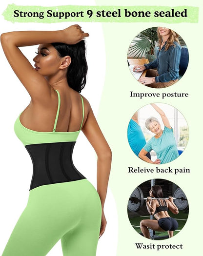 Short Torso Waist Trainer for Women Lower Belly Fat, Workout Fajas Colombianas Waist Cincher Corset