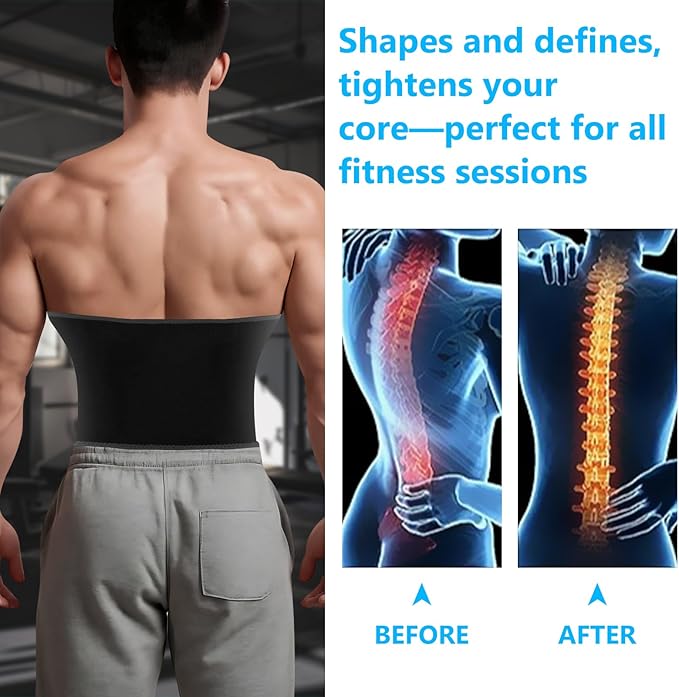 MORECOO Waist Trainer for Women/Men, Waist Sweat Band, Stomach Wrap, Belly Band Sweat Belt, Body Shaper Belt