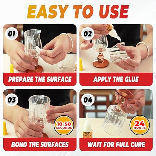 Super Glue Thick CA Glue Clear 30 Gram, Heavy Duty Superglue Instant Cyanoacrylate Adhesive for Plastic Ceramic Leather Metal Glass Wood Pla Shoe Sole Repair, Strong Oily Liquid Bonding