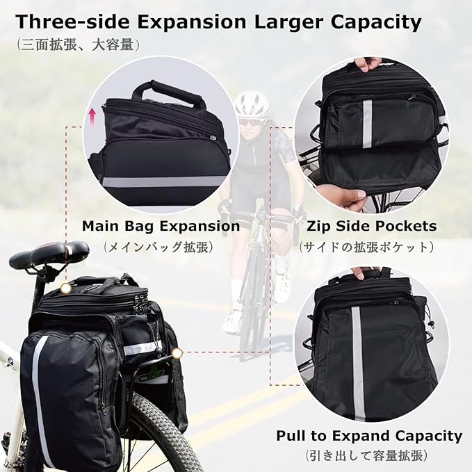 YAPJEB Bike Bags for Bicycle Rear Rack, Trunk Pannier Saddle Seat Bag Carrier for Commuter Cycling Travel(Blue)