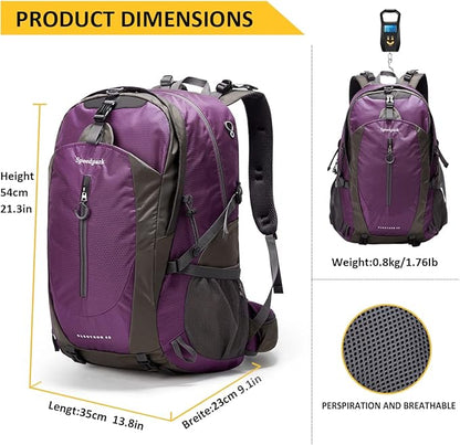 SPEEDPARK Hiking Backpack 40L Waterproof Hiking Daypack with Rain Cover, Outdoor Trekking Travel Backpacks for Men Women