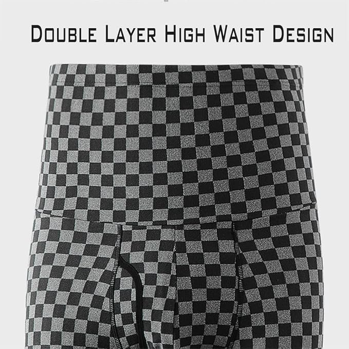 Ouruikia Men's Thermal Underwear Bottoms High Waist Thermal Pants Keep Warm Long Johns Pants