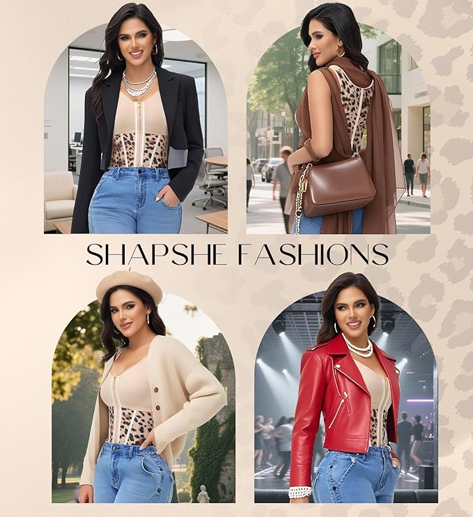 SHAPSHE Waist Trainer Corset for Women Tummy Control Sport Workout Body Shaper Vest for Women Postpartum Gym Zipper and Hooks