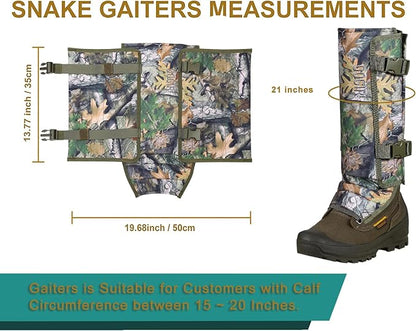 QOGIR Snake Gaiters 3 Pack: Durable Snake Guards for Hunting, Snake Gaiter Leggings for Men & Women, Snake Bite Protection for Lower Legs, Snake Proof Gaiters