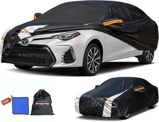 Toyota Corolla Car Cover 100% Waterproof All Weather, Gift with Towel, 10 Layers Car Cover Custom Fit 2009-2026 Toyota Corolla, Full Exterior Cover Rain Sun UV Protection with Door Zipper.