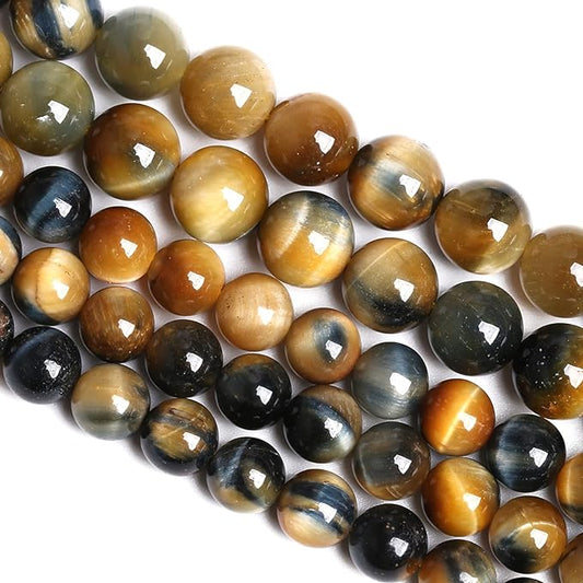 12mm 32PCS Natural Stone Dreamlike Blue Tiger Eye Beads for Jewelry Making DIY Bracelet