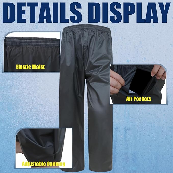 RainRider Rain Jacket Pants Suits for Men Women Waterproof Lightweight Rain Gear Workwear