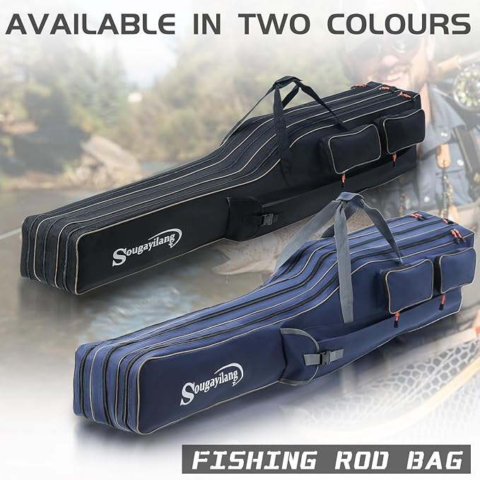 Sougayilang Fishing Rod Case Organizer Pole Storage Bag Fishing Rod and Reel Carrier Organizer for Travel
