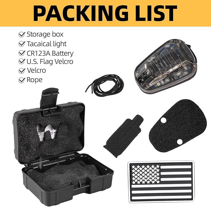 Tactical Helmet Light,4 Modes Visible LED IR Constant-on/Strobe,Waterproof Ladybird Lamp Survival Signal Light for Outdoor Sports Survival Signal Light,1*CR123A Battery Included.