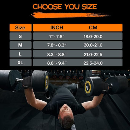 SueStar Workout Gloves, Heavy Duty Cowhide Padded Weight Lifting Gloves with Wrist Support, Full Palm Protection & Silicone Grips Gym for Weightlifting, Deadlifts, Exercise