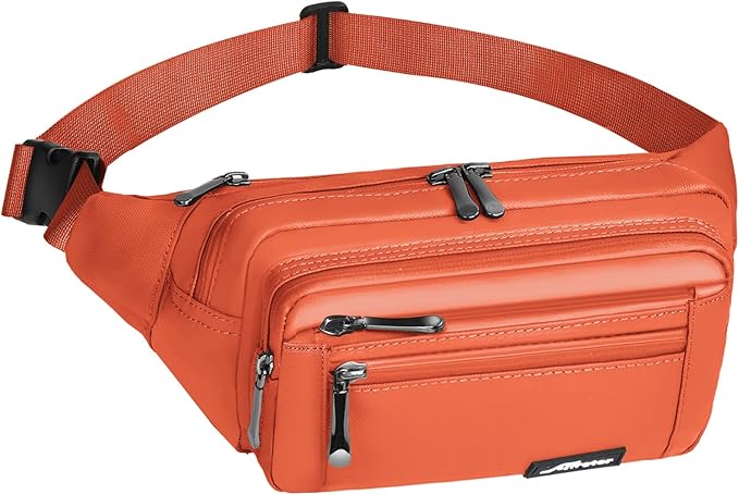 Waist Pack Bag Fanny Pack for Men&Women Hip Bum Bag with Adjustable Strap for Outdoors Workout Traveling Casual Running Hiking Cycling (Orange)