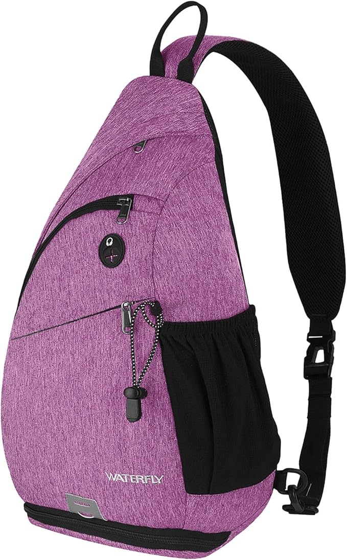 WATERFLY Sling Bag Crossbody Backpack: Over Shoulder Daypack Casual Cross Chest Side Pack