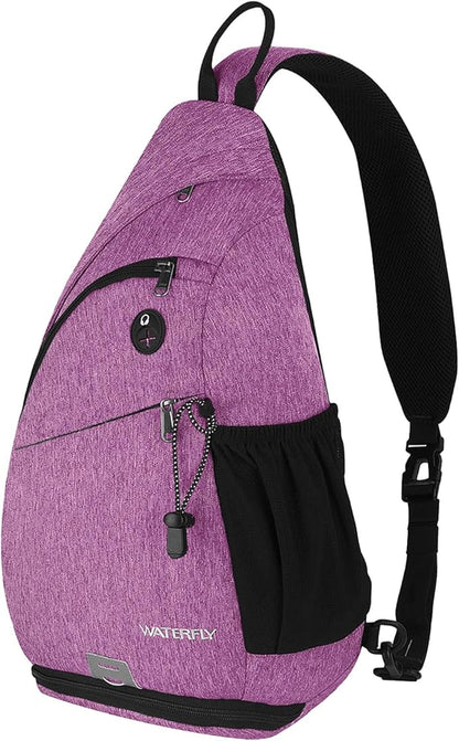 WATERFLY Sling Bag Crossbody Backpack: Over Shoulder Daypack Casual Cross Chest Side Pack