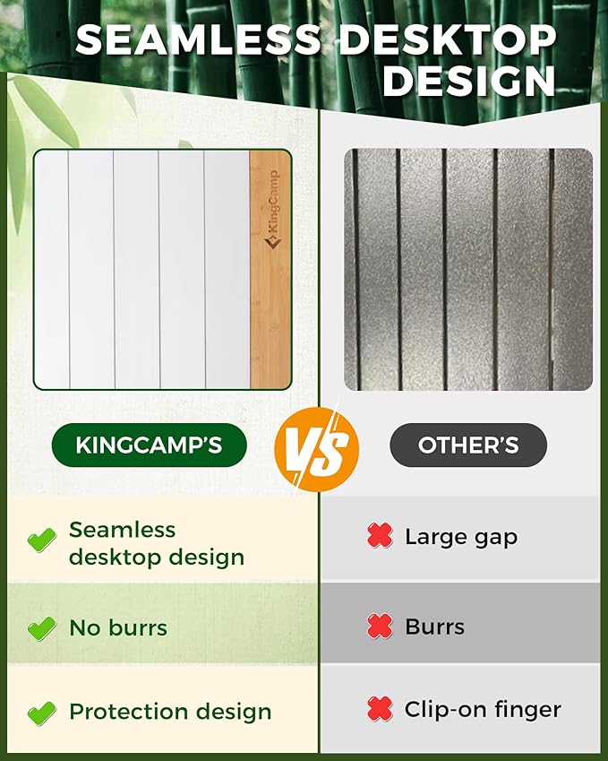 KingCamp Camping Table Folding Portable Table Aluminum Roll Up Lightweight Foldable Large Camp Table for Indoor Outdoor Picnic Backyard, 53.5"X27.5"