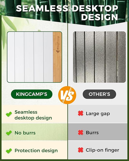 KingCamp Camping Table Folding Portable Table Aluminum Roll Up Lightweight Foldable Large Camp Table for Indoor Outdoor Picnic Backyard, 53.5"X27.5"