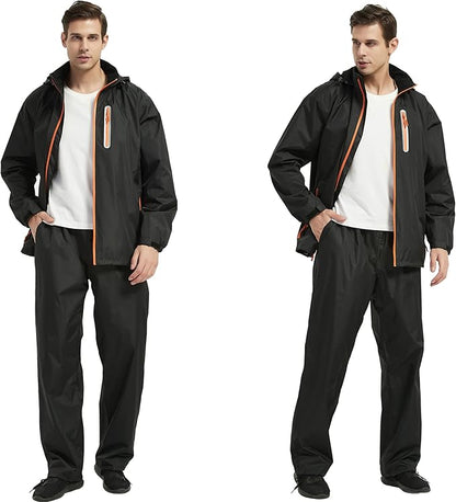 Rain Suits for Men Women Waterproof Lightweight Hooded Breathable Rain Gear Raincoat for Fishing Hiking Cycling