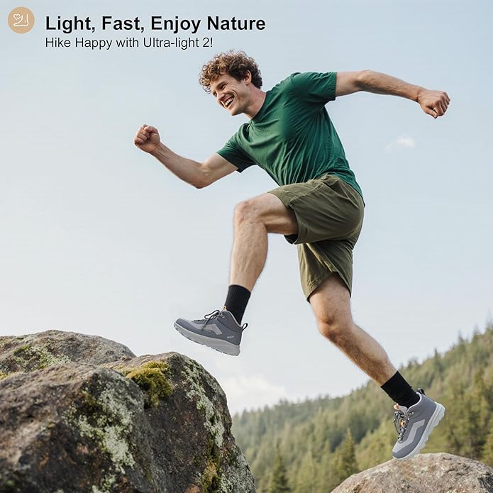 Men's Waterproof Hiking Boots Lightweight Comfortable Breathable Outdoor All-Terrain Trekking Ankle Boots