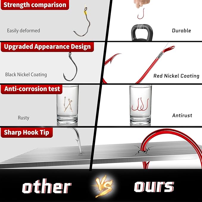 Octopus Hooks Fishing Saltwater - 100pcs/50pcs Offset Beak Fish Hooks/Closed Eye/Barded/Black for Fishing Rigs Bass Catfish