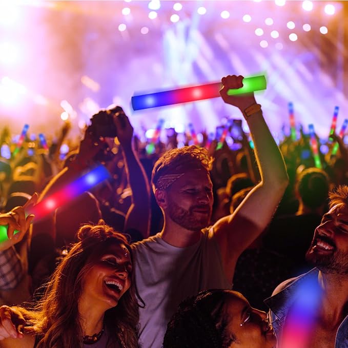 Halloween Foam Glow Sticks Party Favors, 110PCS LED Glow in the Dark Supplies, Halloween Wedding Glow Stick Bulk with 3 Modes Flashing, Light Up Foam Sticks for Christmas Dance Birthday Carnival Rave