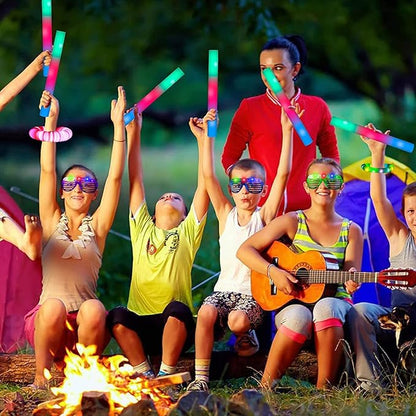 210 PCS Foam Glow Sticks For Wedding, Foam Light Up Sticks with 3 Modes Colorful Flashing, Light Up Foam Sticks, Glow Sticks Bulk Party Pack For Wedding, Concert, Party, Raves, Events