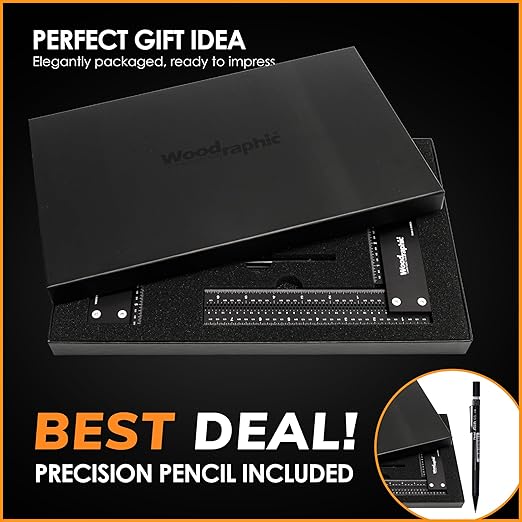 Precision Square Set – 100mm + 300mm Metric Aluminum Ruler Bundle | Triangle Layout Tools with Side Scale | 90 Degree CNC Square for Woodworking & Cabinet Making