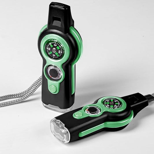 Emergency Survival Function Whistle, Outdoor Multifunctional Tool Safety Whistle with Lanyard, Ideal for Kayaking, Boating, Hiking, Camping, Climbing, Hunting, Fishing, Rescue Signaling