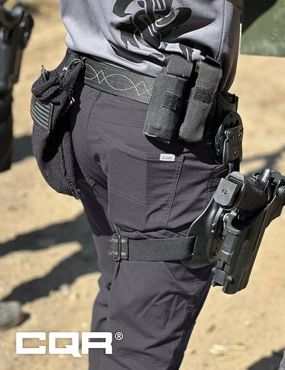 CQR Men's Flex Stretch Tactical Pants, Water Resistant Ripstop Cargo Pants, Lightweight EDC Outdoor Work Hiking Pants