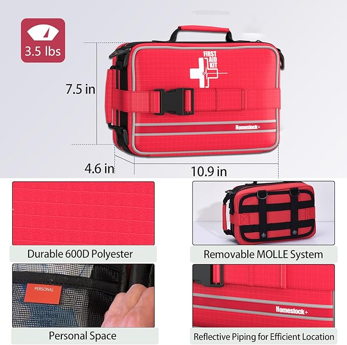 First Aid Kit Comprehensive First Aid Trauma Kit,First Aid Kits for Businesses,Car, Hiking, Backpacking, Camping, Traveling, and Cycling