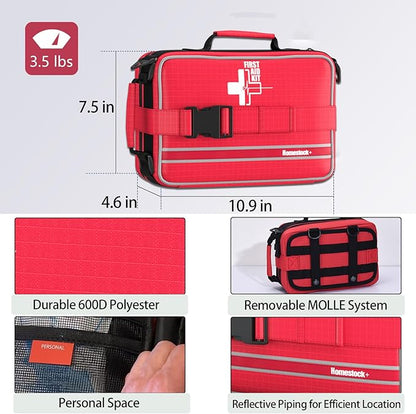 First Aid Kit Comprehensive First Aid Trauma Kit,First Aid Kits for Businesses,Car, Hiking, Backpacking, Camping, Traveling, and Cycling